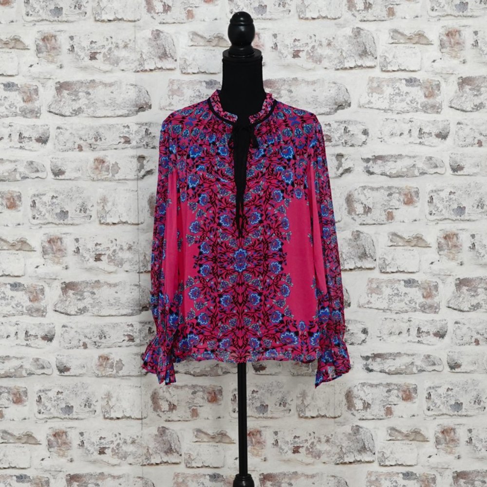Nanette Lepore Funky Floral Blouse, Large
